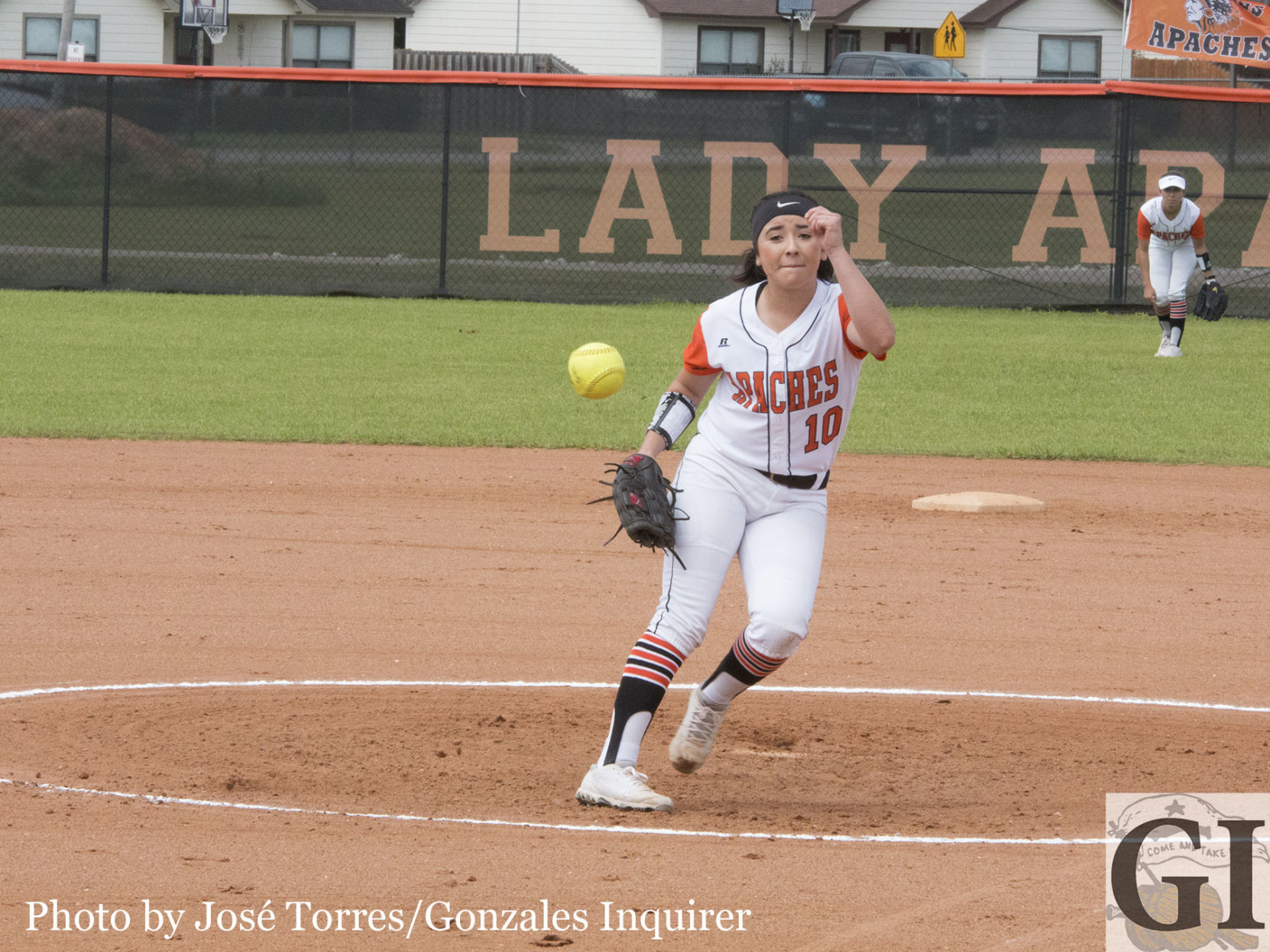 Jaycie Burton took to the mound, taking the win after pitching for three innings and striking out six batters. The Lady Apaches shut out Austin Eastside Memorial 15-0.