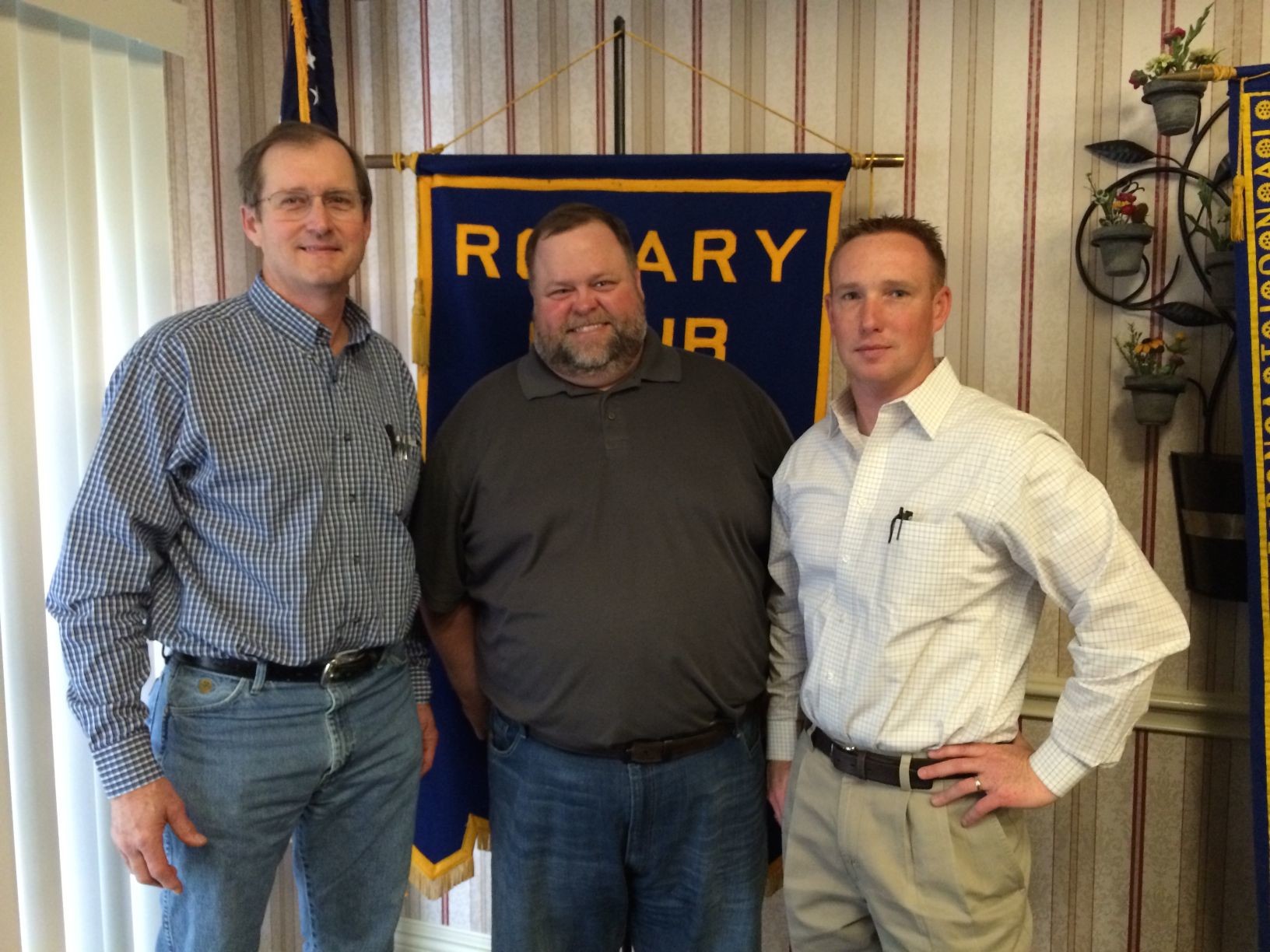 Gonzales Rotarians heard an update on current highway projects from TxDOT officials Tuesday. Shown from left are Rotarian Bryan Glass; Joseph Kridler, TxDOT Maintenance Supervisor for Gonzales County and Jeffery Vinklarek, Director of Operations for TxDOT’s Yoakum District.