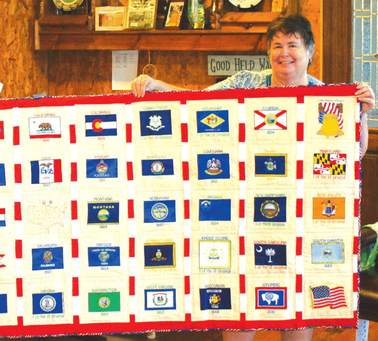Quilts on display at Dutch Oven Cook-Off