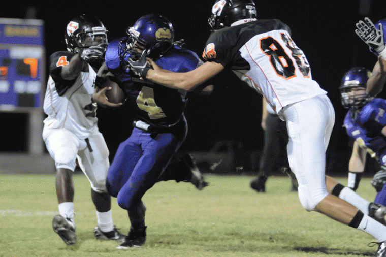 Shiner running back Evel Jones (with ball) eclipsed the 1,000-yards rushing mark with his 194-yard outing last week in a 62-13 rout of Ozona. Jones now has 1,092 yards on the season.