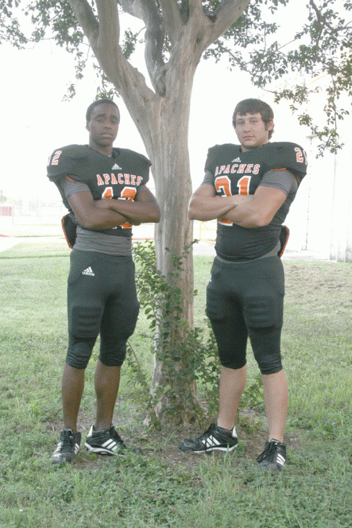 Gonzales football players Cecil Johnson, left and Zack Lopez have been friends since 2nd Grade, and both players have pivotal starting roles on the Gonzales football team. Johnson starts at tailback and cornerback, while Lopez is the starting free safety and also sees time at tailback.
