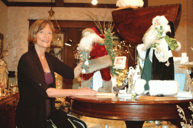 Barbara Crozier with special White Christmas Santas