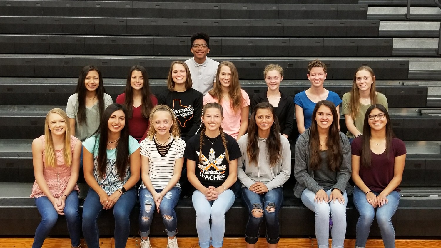 Pictured are 15 of the 16 athletes who qualified for the Texas Relays this upcoming weekend. Not pictured is Madison Singletary.