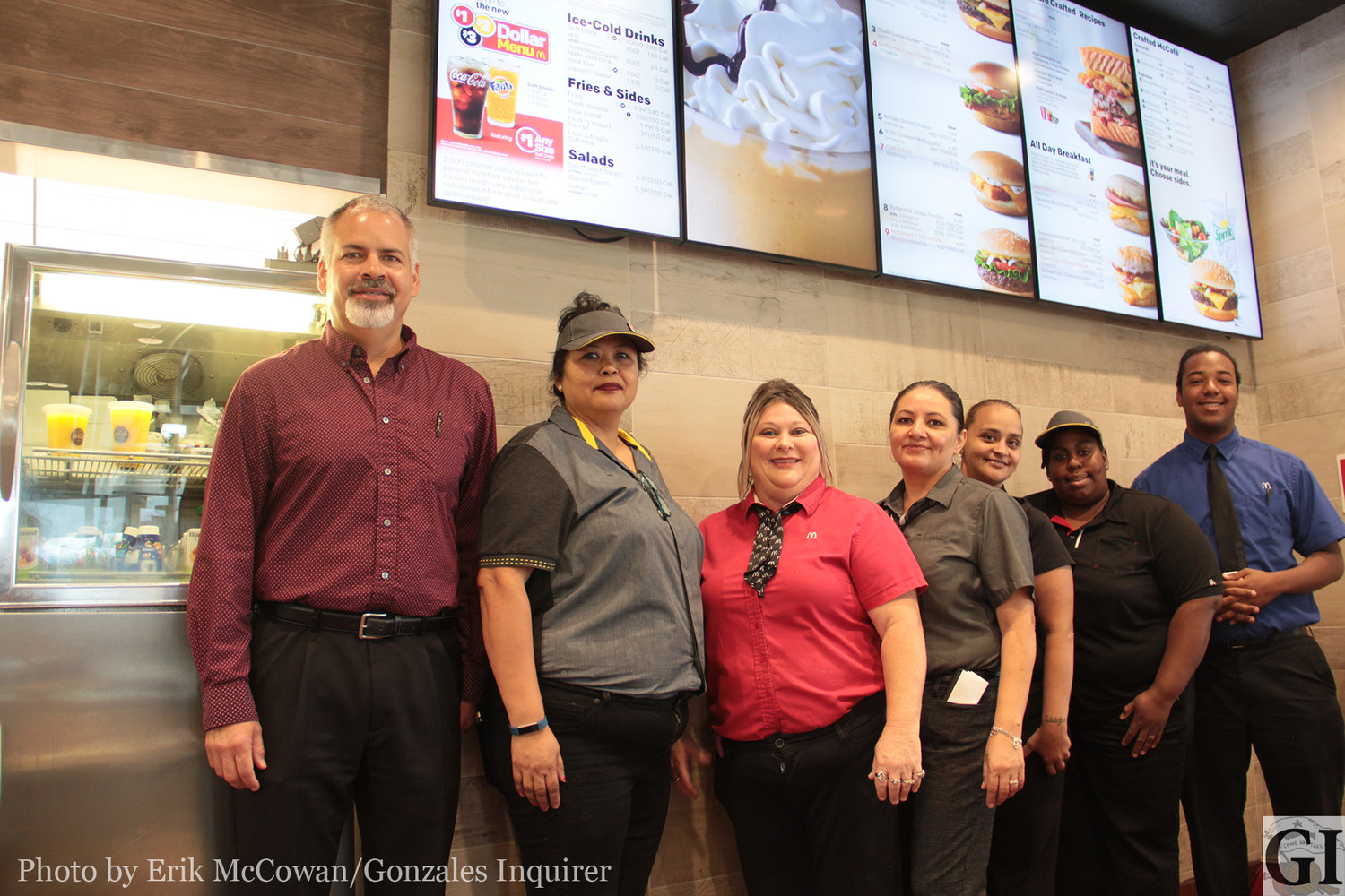 Store owner Robert Wezeman, far left, and his crew are guiding the Gonzales McDonald's into uncharted territory with a new system that offers customer convenience and more menu choices than ever.