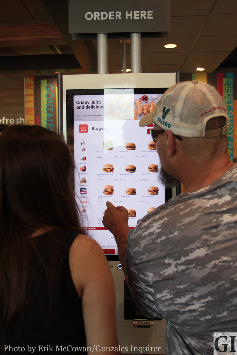 The new interactive menu screen at McDonald's allows customers to select and customize their orders in-store. If you download the restaurant's official app, you can place your order from home.