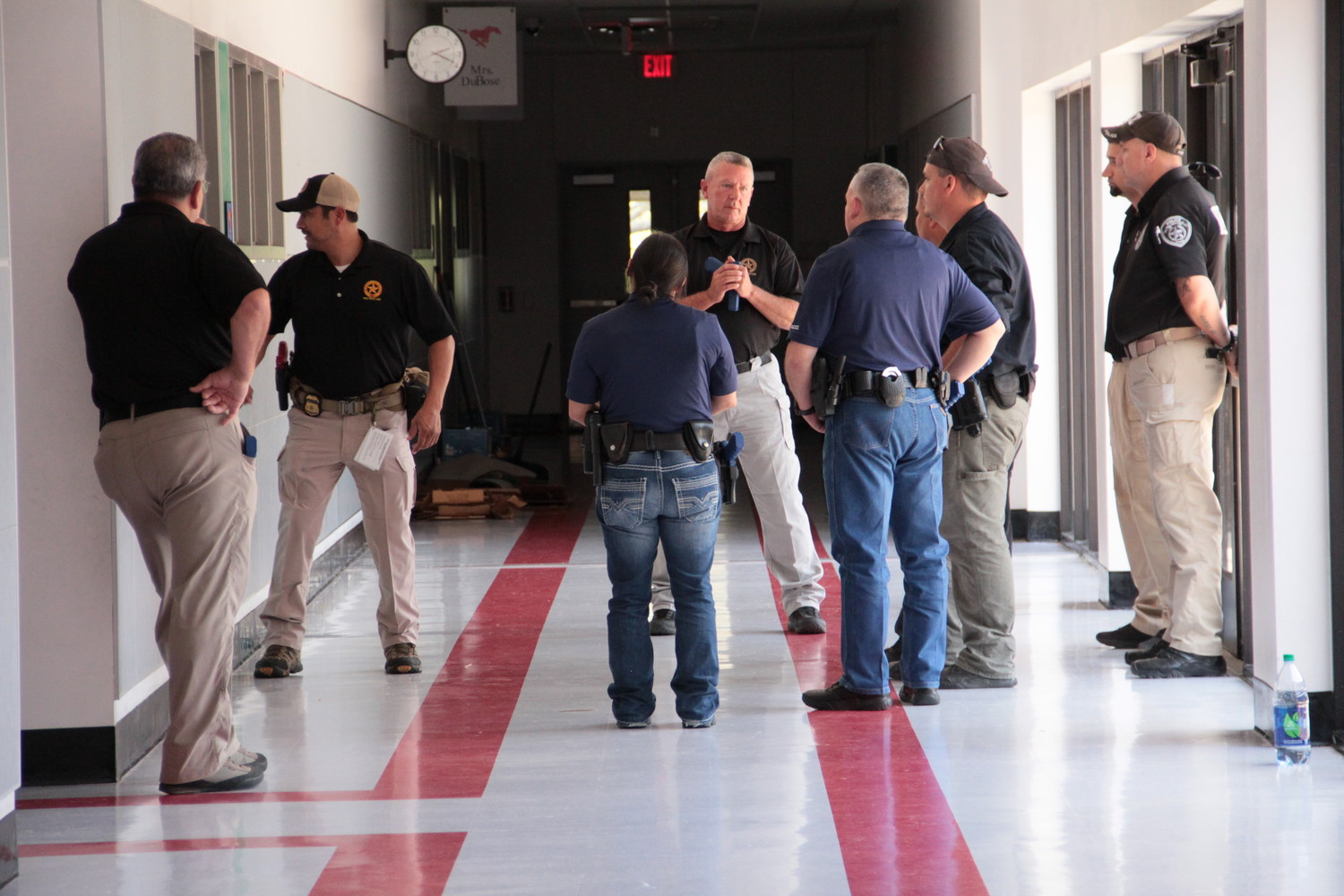 Officers from several agencies attended the ALERRT class at Smiley Elementary. Live scenarios were performed in the very halls where students will return in a matter of weeks.