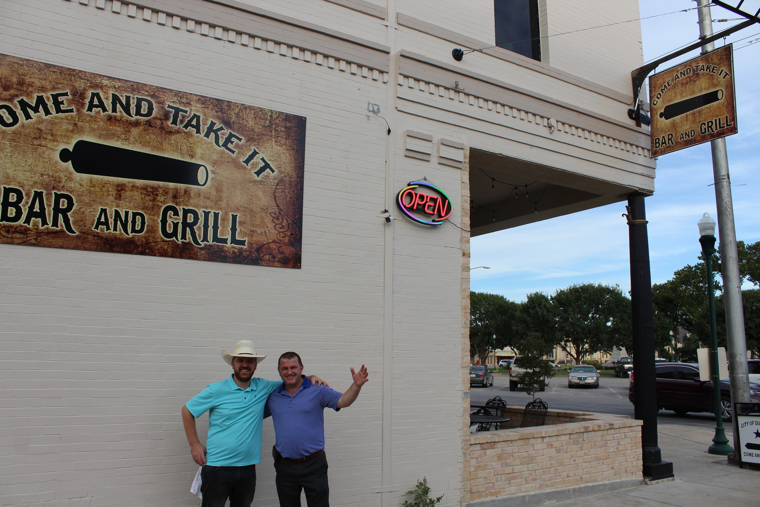 Besard “Besi” Gegaj and Gasper Lekgega are the proud proprietors of the Come and Take It sports bar/restaurant on the northwest corner of Confederate Square.
