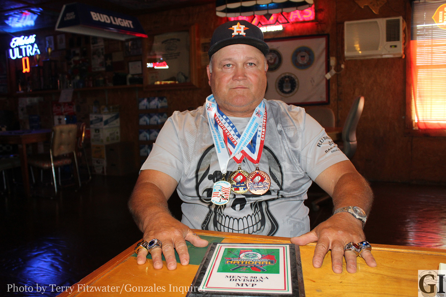 John Henry Wilkerson has a nice collection of medals and rings, but the modest man from Gonzales never shows them off or brags about them. In fact, this newspaper had to ask him five or six times to agree to do this story—that’s how humble he is. Here, he shows off the rings he’s won.