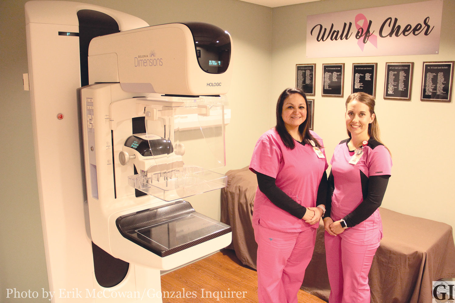 Kristy Garcia, left, and Kasey Spahn head up the mammography department at Gonzales Healthcare Systems. They are there to offer quality service and state-of-the-art technology to screen for breast cancer.