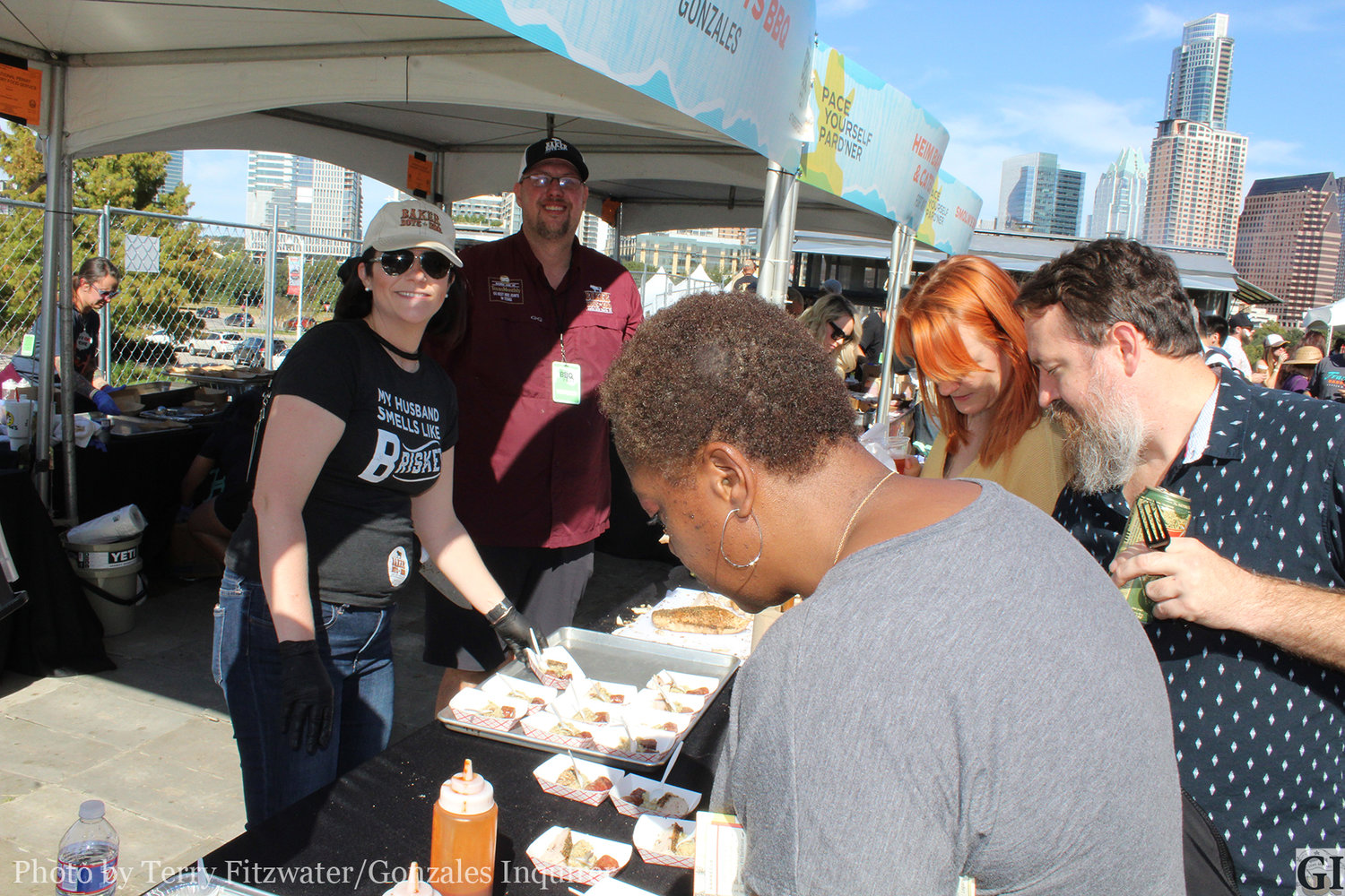 Erin and Wayne Baker served well over 2,000 samples of the great food they cooked on Sunday.