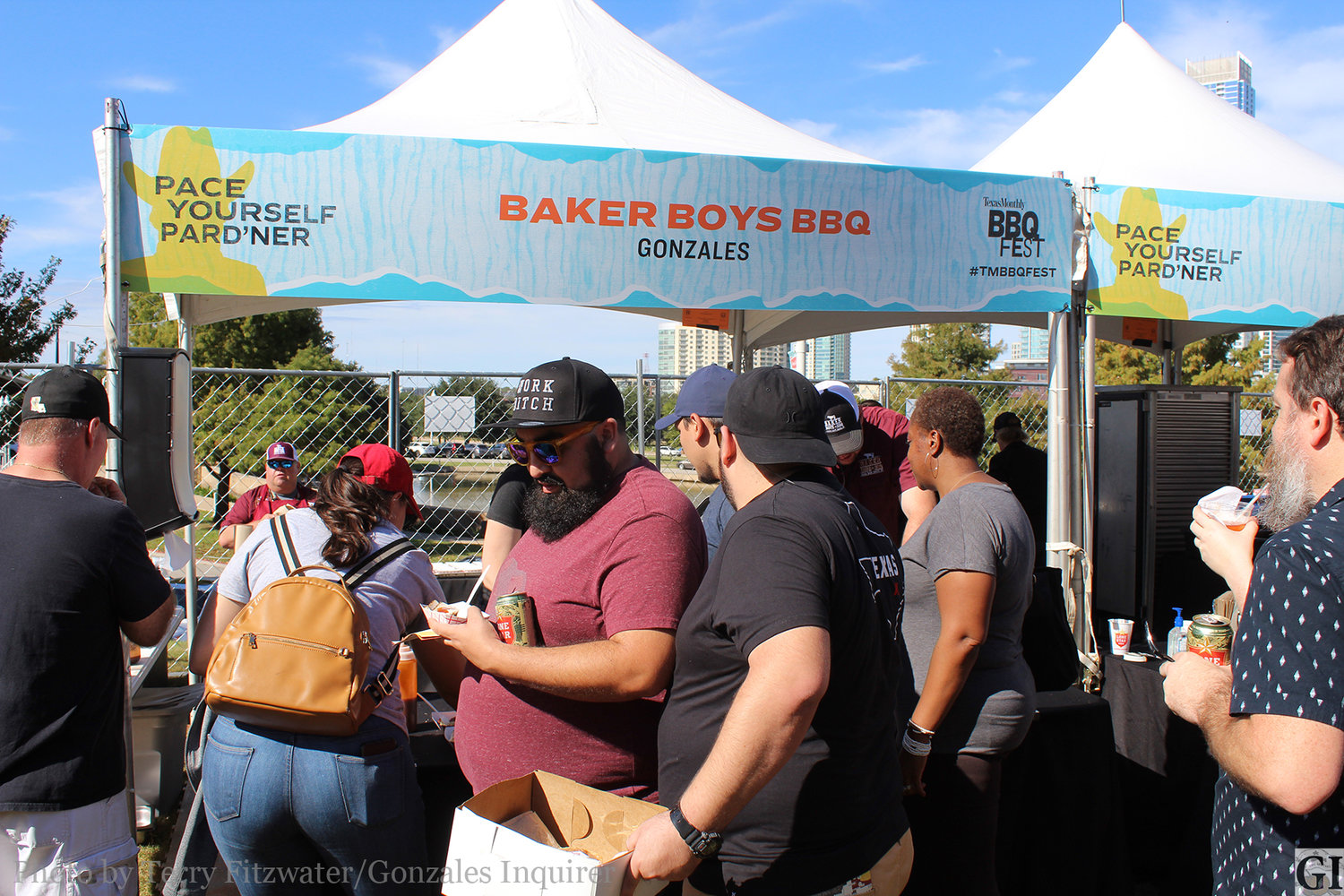 Spectators from all over Texas flocked to the Gonzales’ Baker Boys Barbecue on Sunday at the Austin BBQ Fest to sample turkey, sausage and rice.