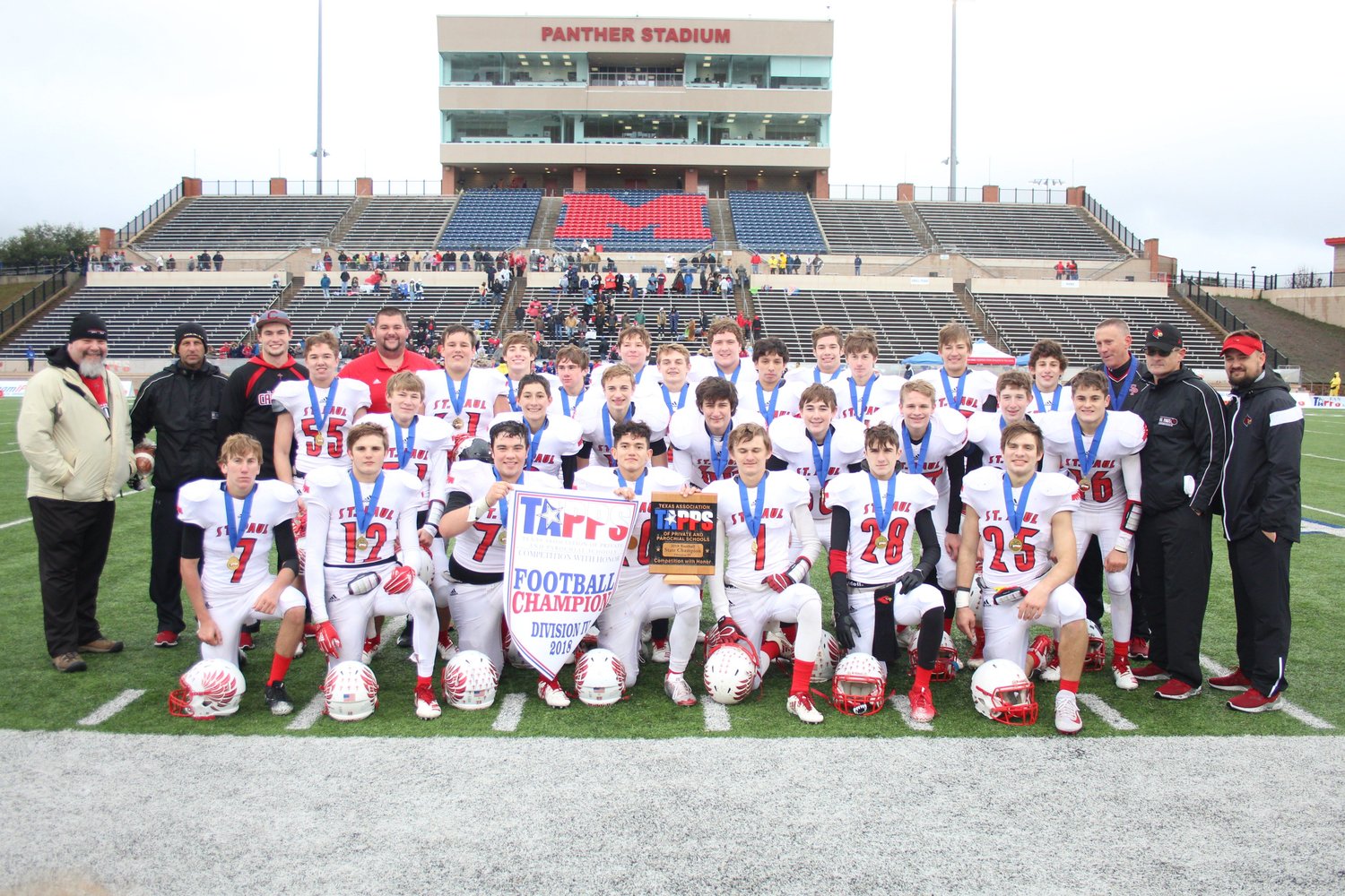 The win marks Shiner St. Paul seventh TAPPS football championship in school history.