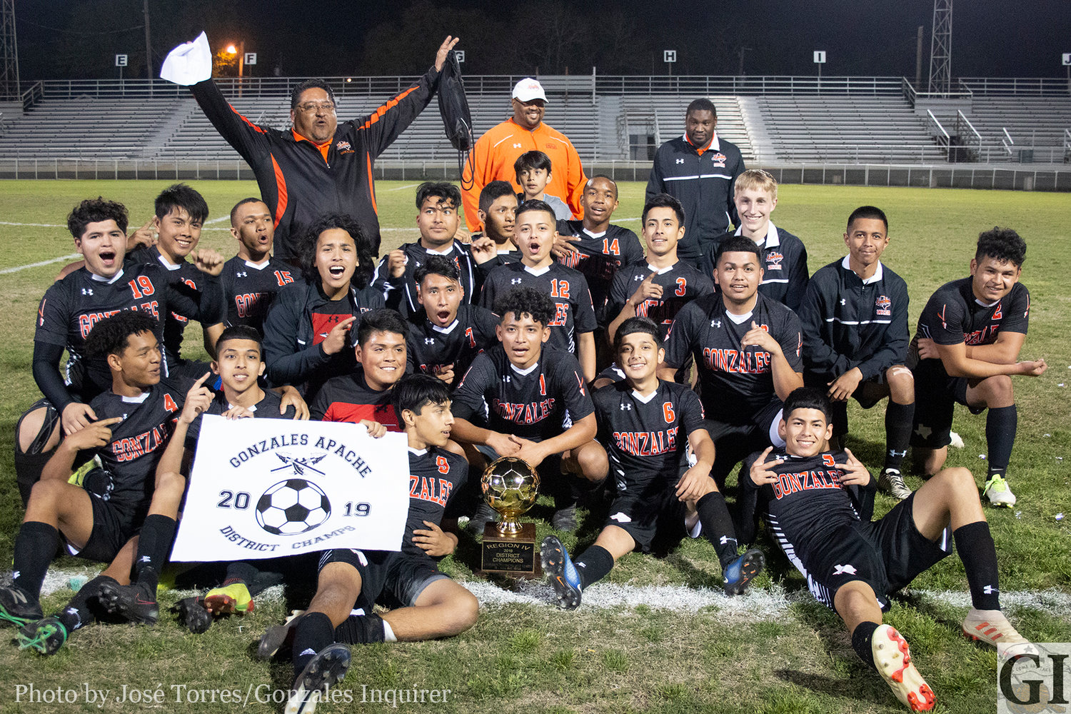 The Gonzales Apaches won all six of the district games this season to become undefeated District 29-4A champions. They outscored their district opponents 31-6.