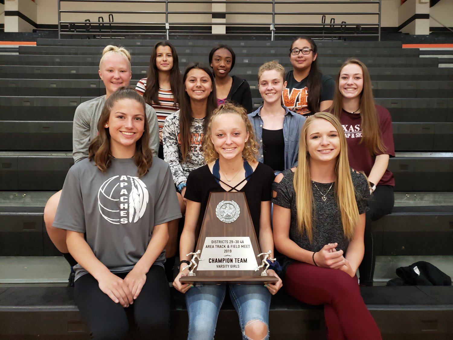 The Gonzales Lady Apaches won their first area championship ever in track and field. UIL added the area meet in between the district meet and the regional meet seven years ago. Of the area qualifiers, six will be traveling to compete in 11 of the 17 events.