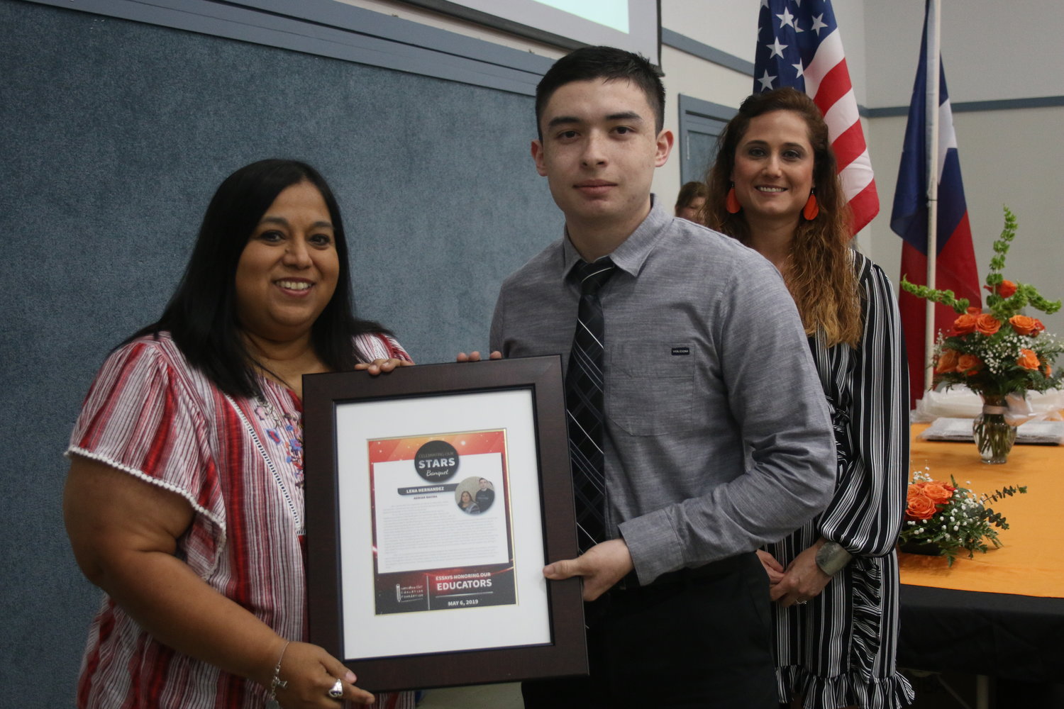 Adrian Ravira recognized Lena Hernandez for not only being a leader in the classroom but “a leader and teacher in my church youth group,” he said. “She has helped me discover my future career aspirations and has helped me get there.”