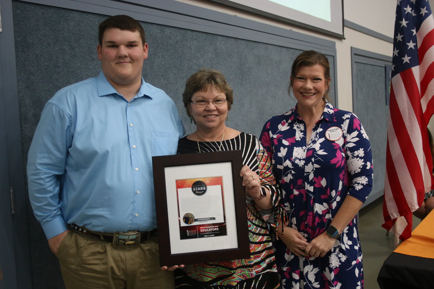 Justin Komoll recognized Sandra Holmes who taught him how to be a leader. “Throughout my years at GHS, I have served over 350 hours in the Anchor Club and Mrs. Holmes was there for every single one of them.”