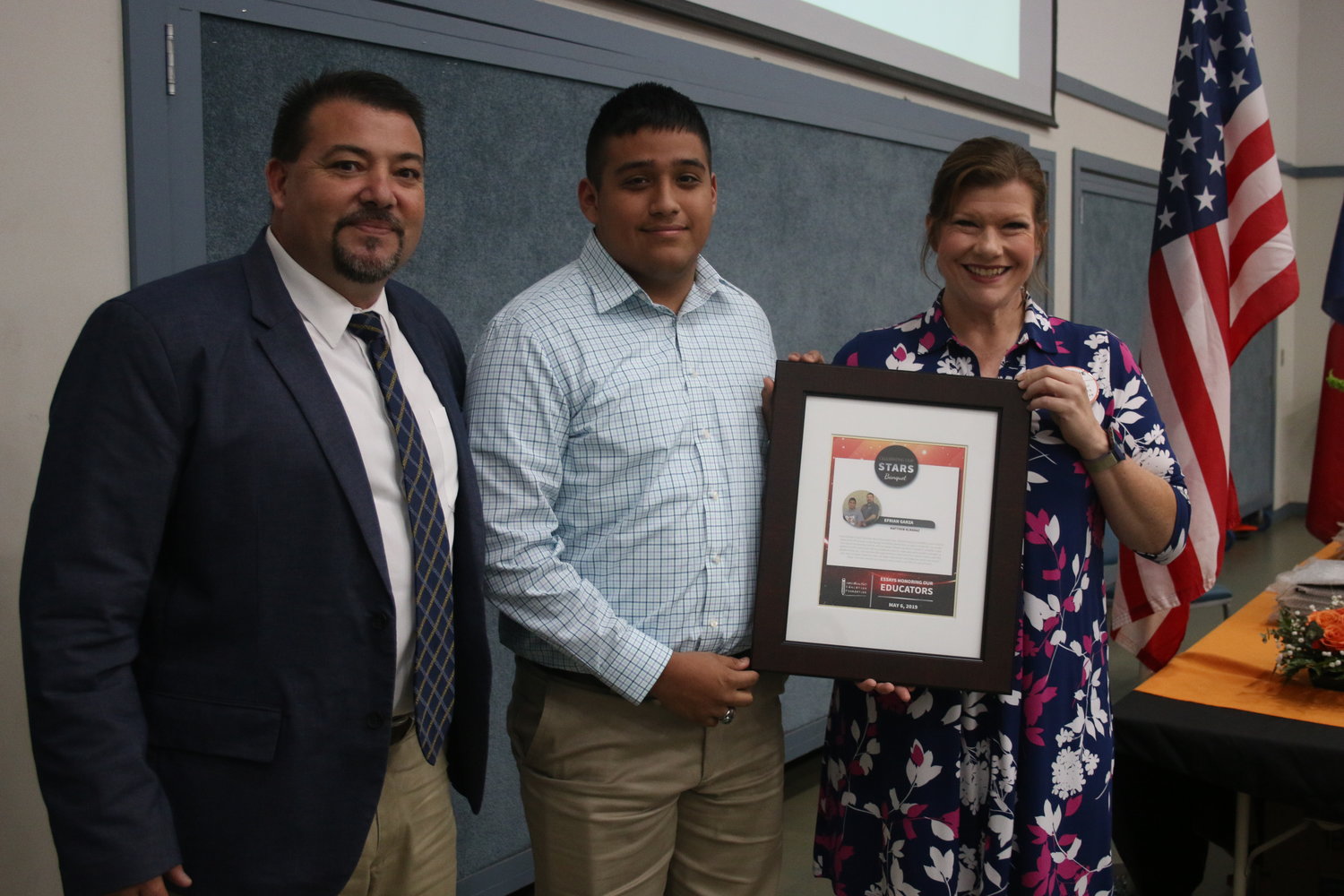 Matthew Almaraz recognized Coach Efrain Garza, who was always there to help him when Almaraz needed it. “He has a determination to make sure every student success at whatever they do.”