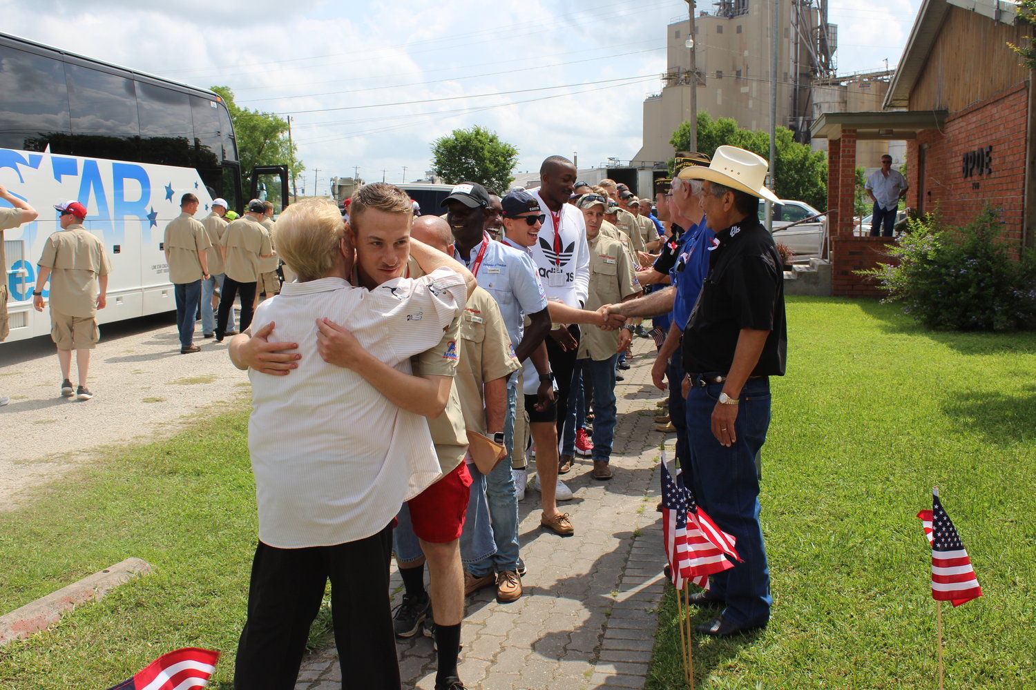 Busloads of veterans accompanied by local police escorts paraded through Gonzales last Friday as part of the annual Warriors Weekend.
