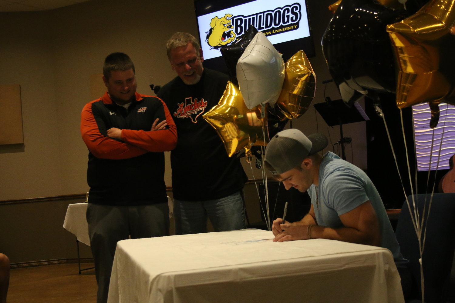 Seth Gibson signed on to play football at Texas Lutheran University last Wednesday, the last week of school.  