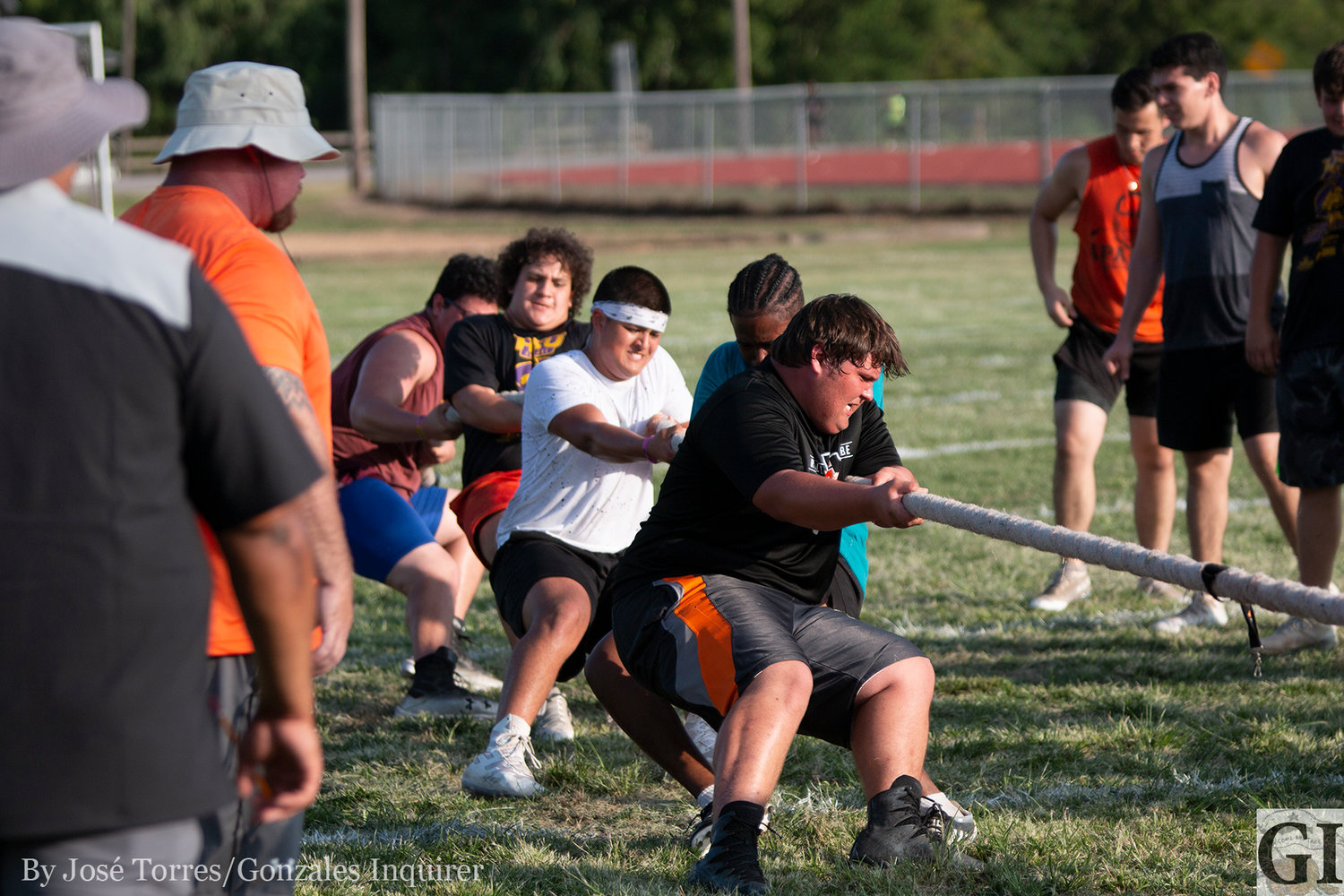 The Gonzales Apaches invited the Lockhart offensive linemen over to compete in a challenge as a tune-up before the state championship meet this upcoming weekend.