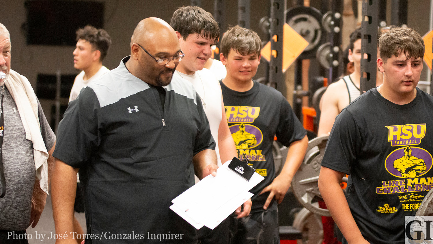 The Gonzales Apaches invited the Lockhart offensive linemen over to compete in a challenge as a tune-up before the state championship meet this upcoming weekend.