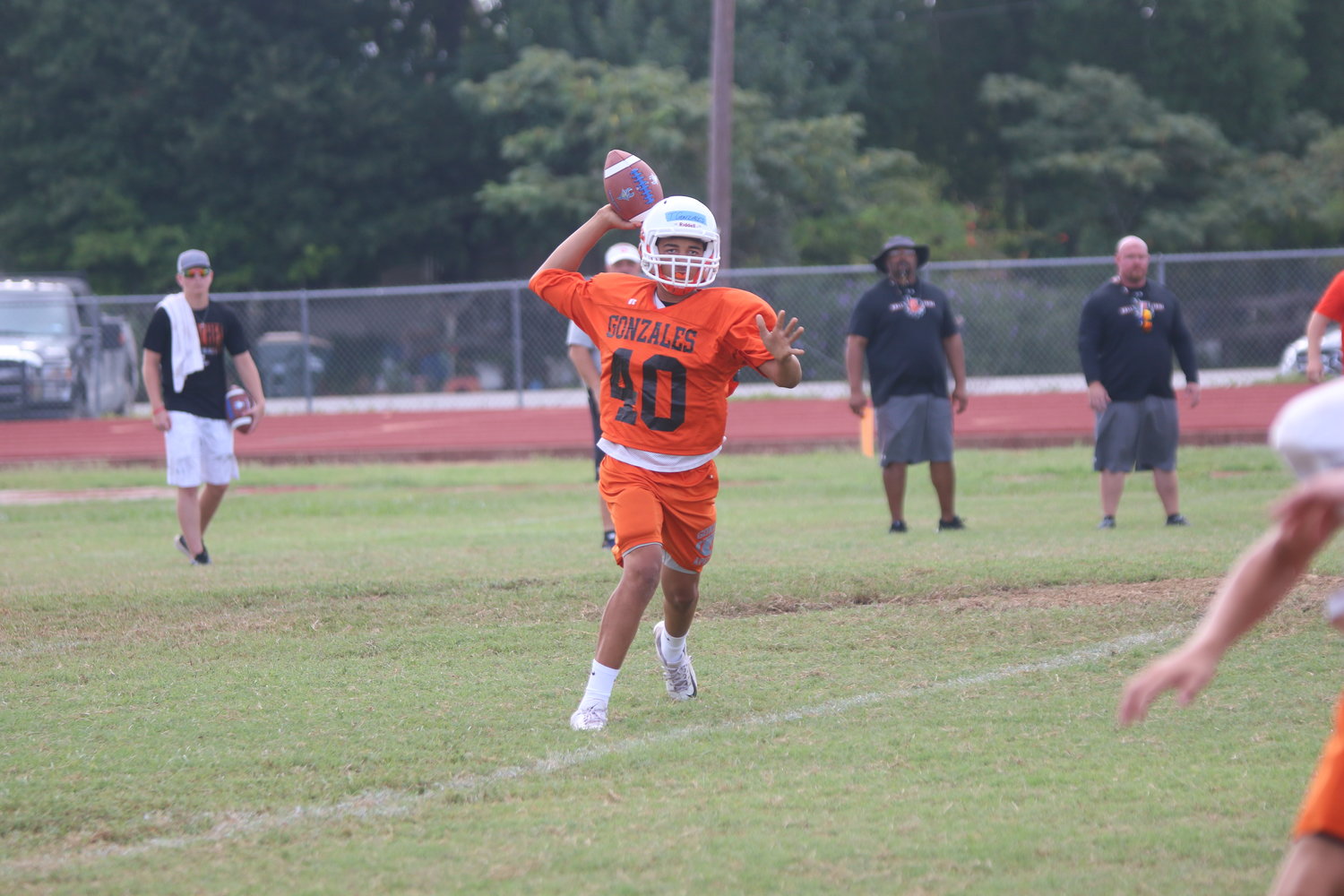 The Gonzales Apaches held their annual scrimmage at their practice field last Saturday, with sub-varsity players competing against each other and later varsity players competing against each other.