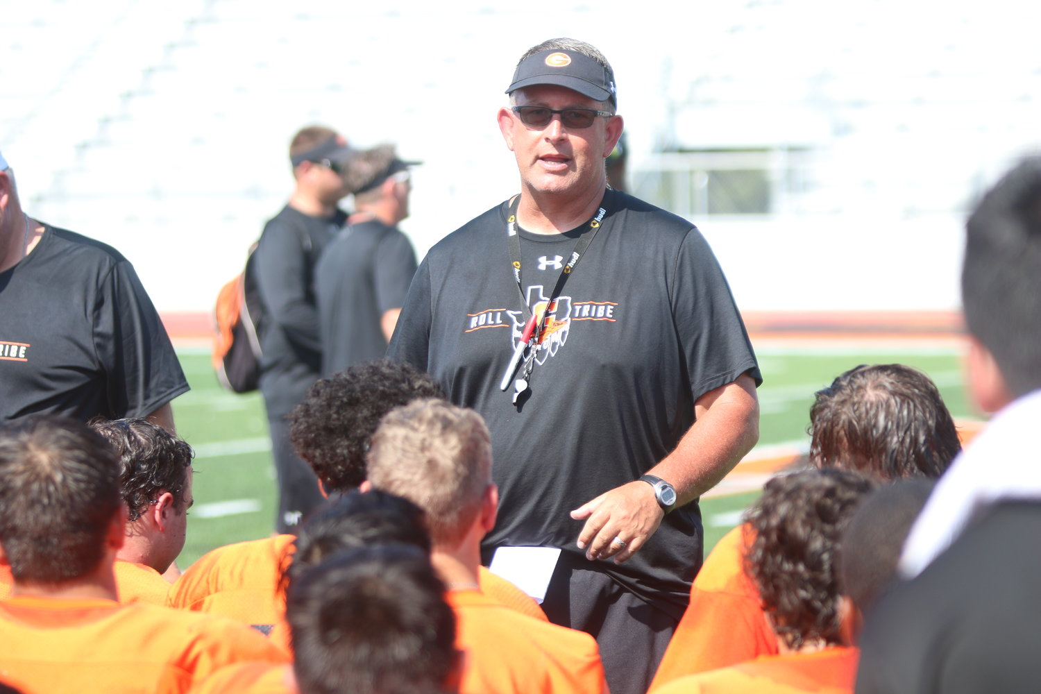 The Gonzales Apaches braved the heat last Thursday morning as they took on the Smithville Tigers in their first live scrimmage of the football season.