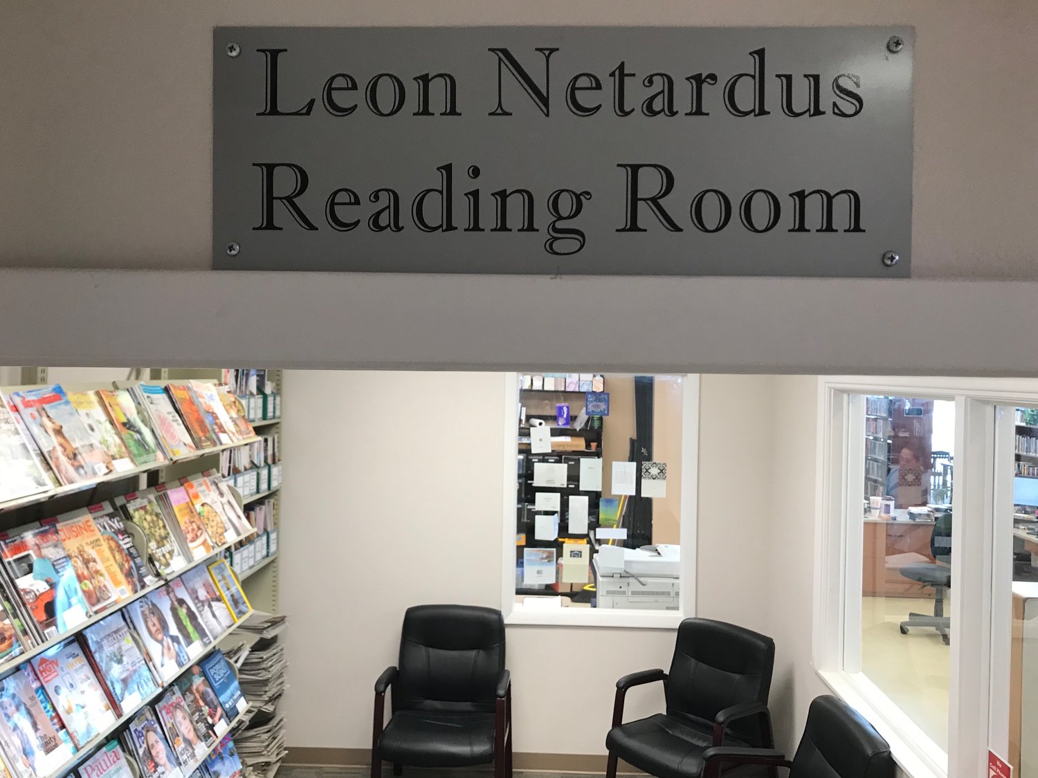 The Robert Lee Brothers Jr. Memorial Library named its magazine room the Leon Netardus Reading Room in honor of Leon’s 90th birthday.