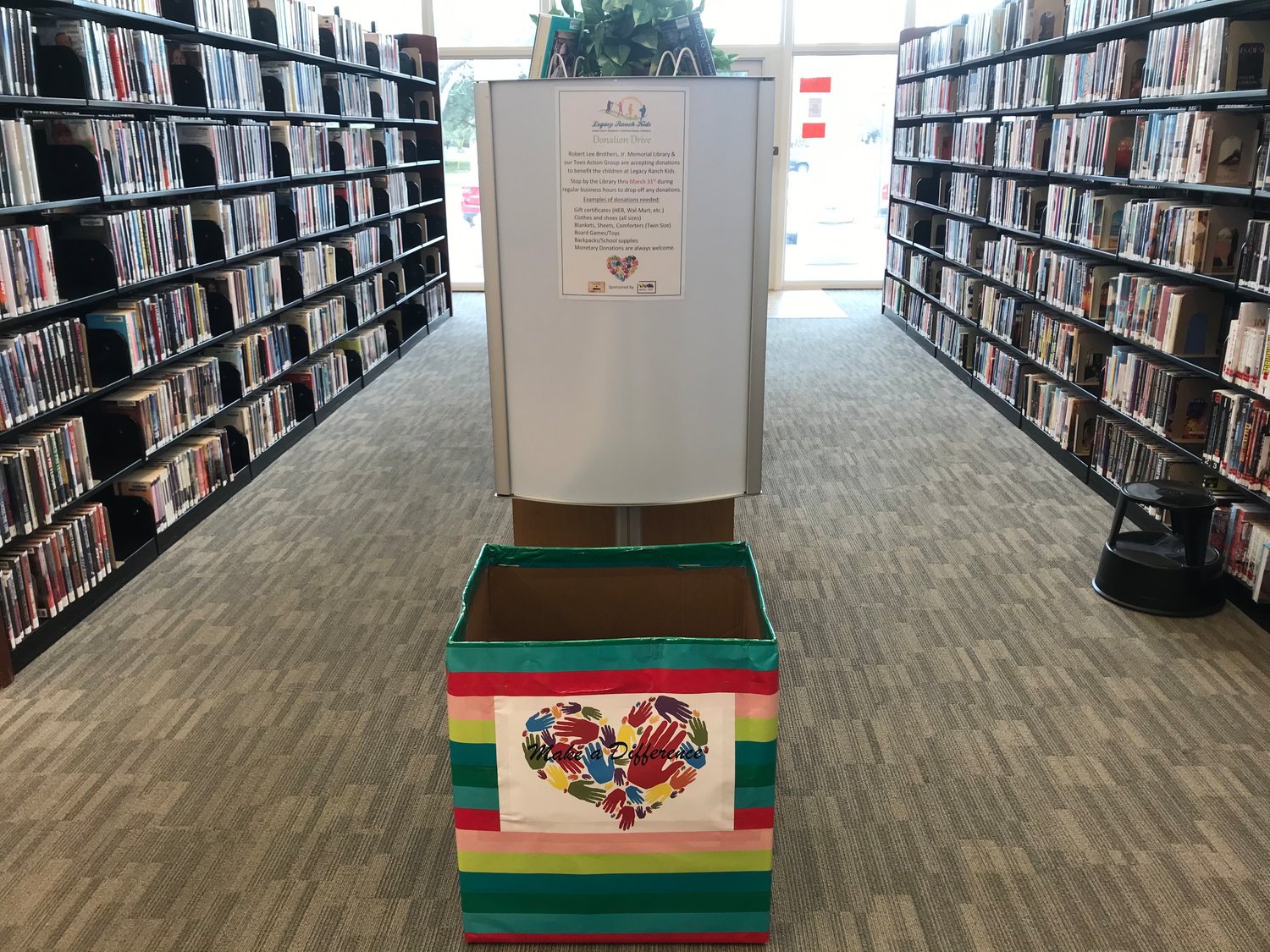 The Gonzales Public Library Teen Action Group is seeking donations for kids in need. Look for the donation box near the front entrance of the Robert Lee Brothers Jr. Memorial Library.
