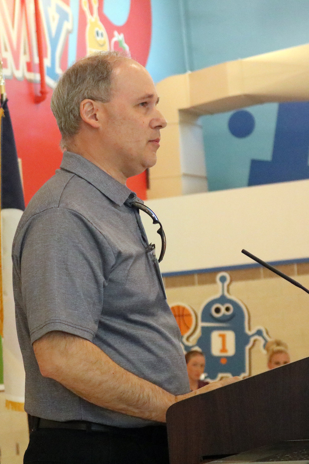 Edward Wayner, director of food service, talks with the Gonzales ISD Board of Trustees at their June 8 meeting about school lunch prices for next year. He said it is possible that all of the schools will qualify for free lunches.