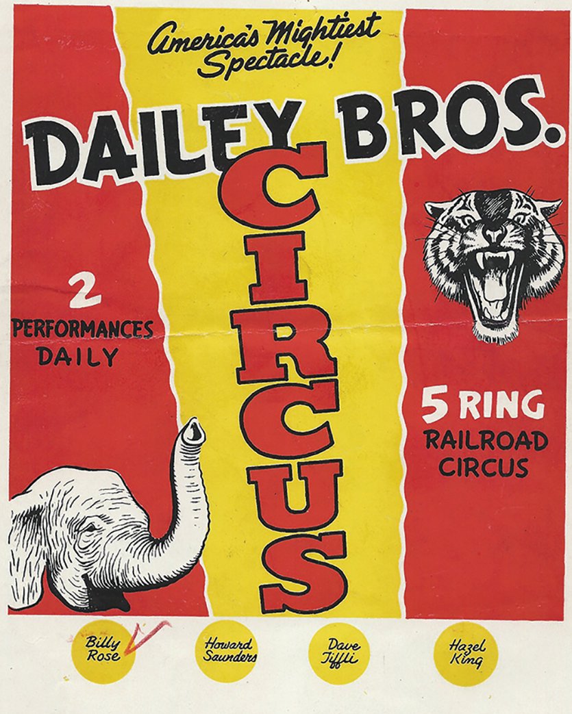 Elephants were part of the circus act, as depicted in this advertisement. A stampede of them was reported by the Inquirer in 1947. (Contributed Photo)