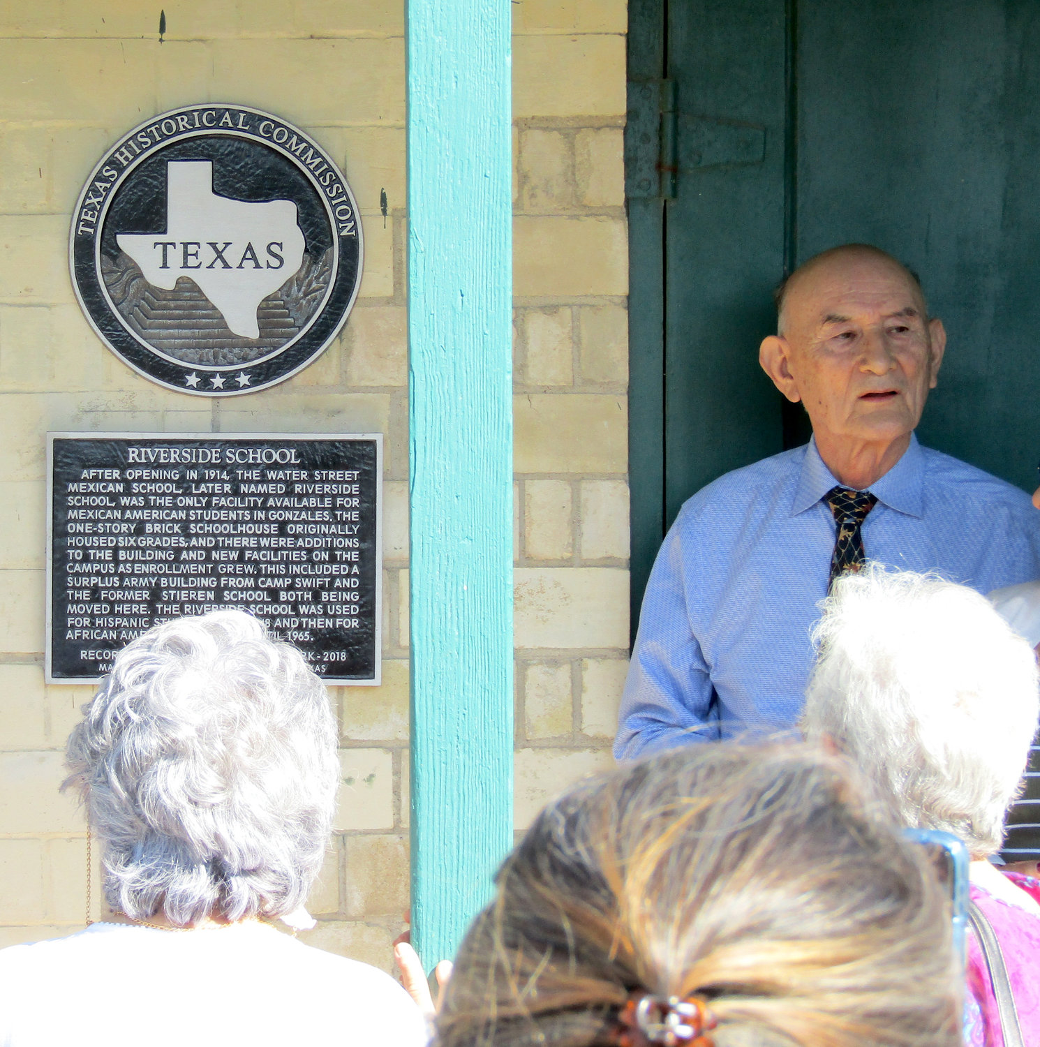 The Texas Historical Commission marker for the Riverside School, also formerly known as the Water Street Mexican School,” was dedicated on Thursday, Sept. 16 at the former school campus turned community center at 110 St. Lawrence St.