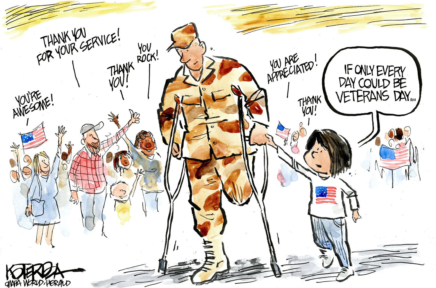 Jeff Koterba cartoon for November 11, 2015."Veterans Day"
