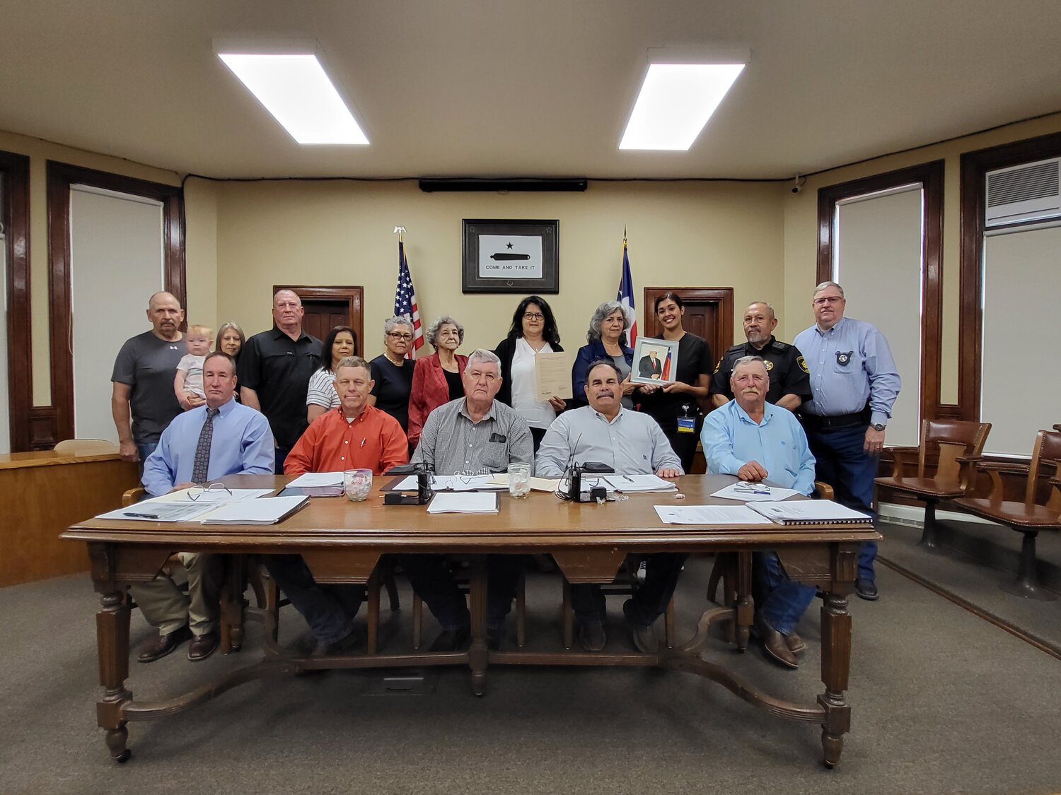 Members of the Ynclan and Porras families joined the Gonzales County Commissioners Court as June 1, 2023, was proclaimed Robert Ynclan Day in Gonzales County.