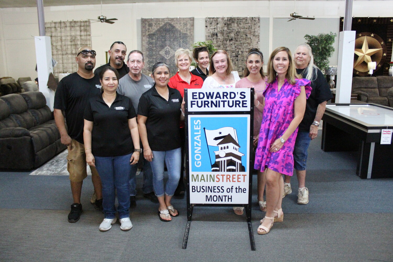 Gonzales Main Street board names Edward Furniture as the Main Street Business of the Month.