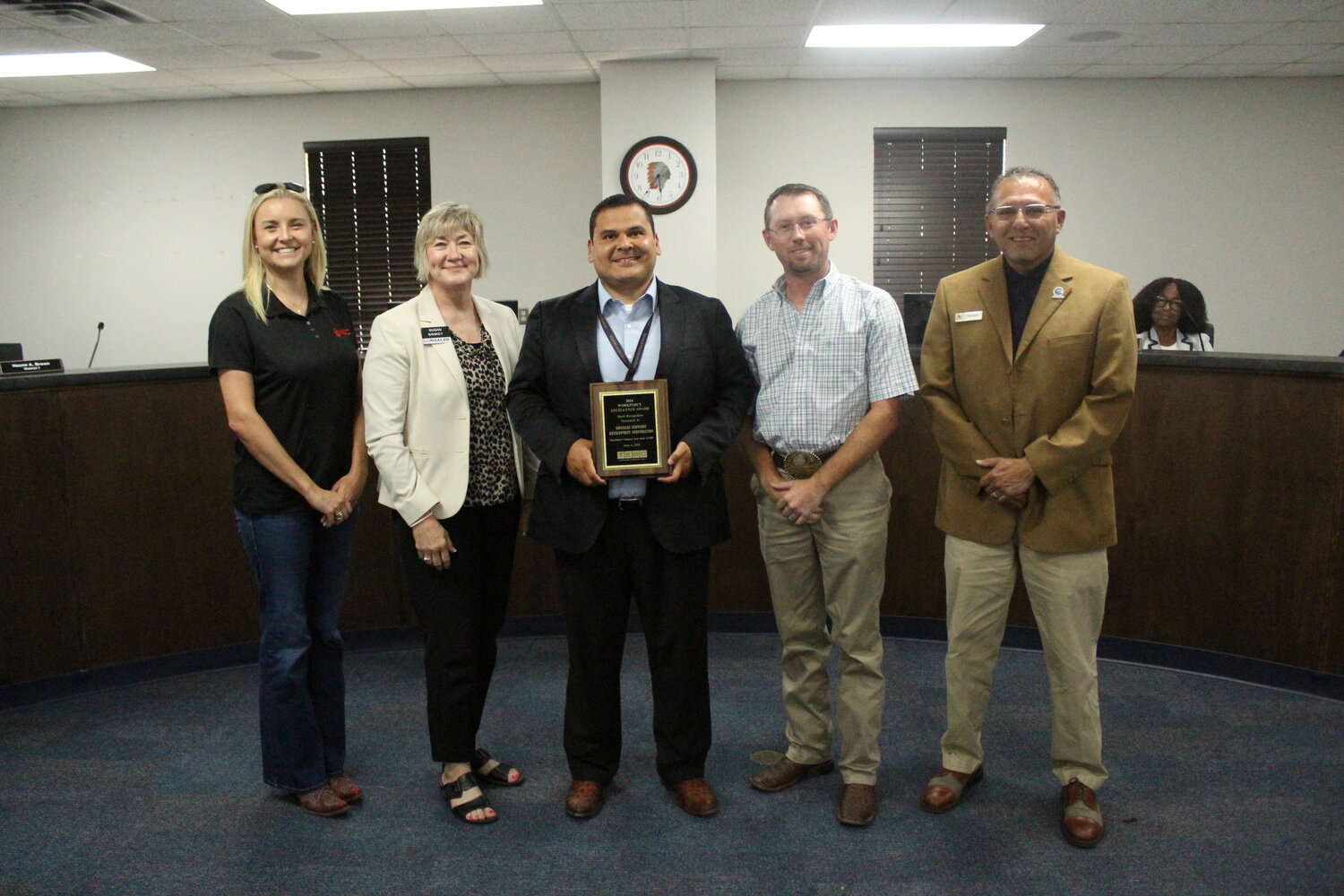 The Gonzales Economic Development presented Gonzales ISD 2024 Workforce Excellence Award for the district’s partnership with Victoria College.