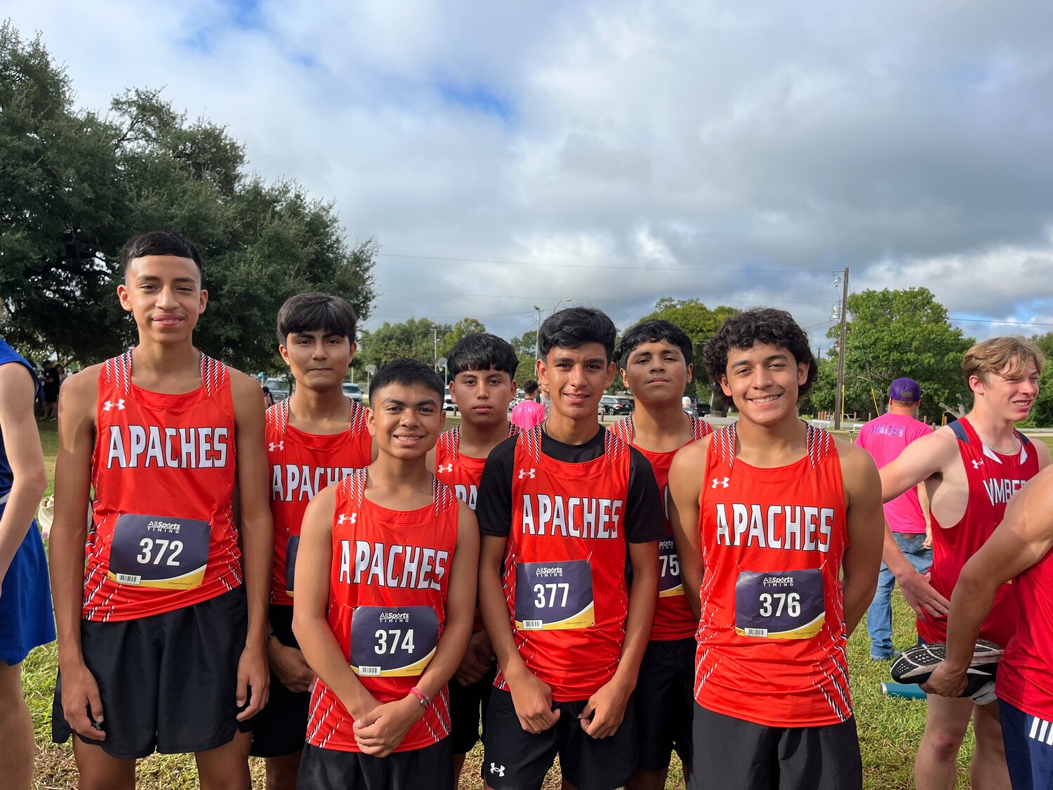 The 2024 Gonzales Apaches cross-country team at the Lockhart meet.