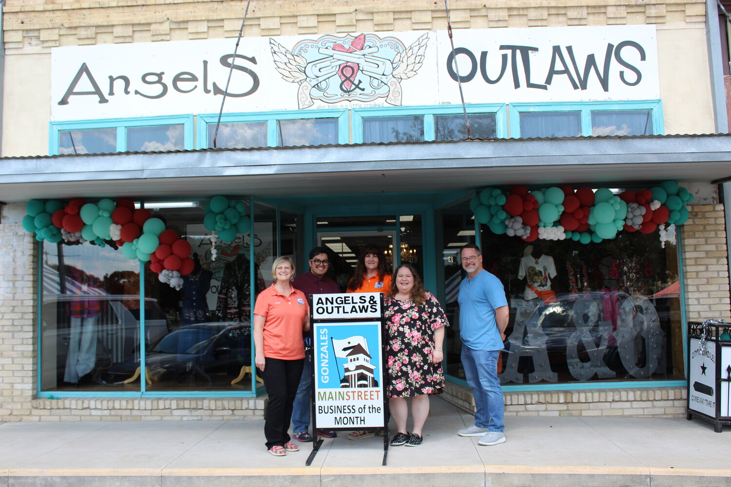 The Gonzales Main Street Board named Angels & Outlaws as the October Business of the Month. Angels & Outlaws is located at 413 St. George St. on Texas Independence Square.