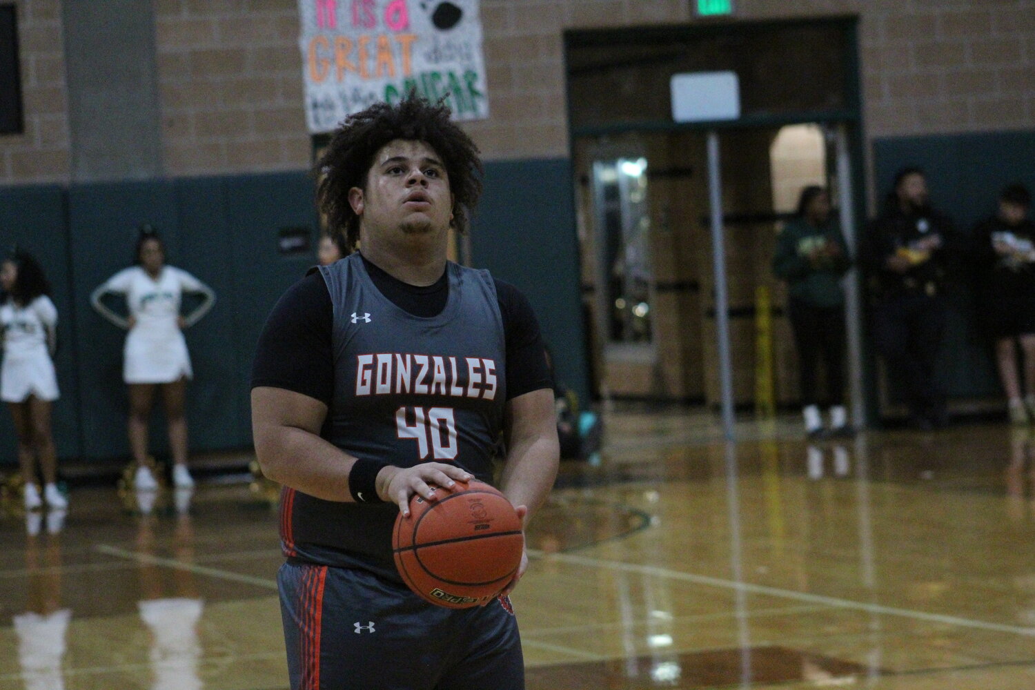 Apaches senior center Dylan Hunt (40) shoots two free throws in the game against Cole Tuesday, Dec. 10.