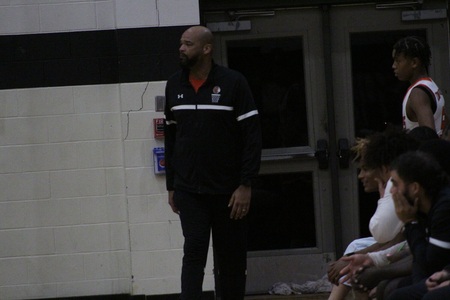 Gonzales head basketball coach Steven Pinchback on the sideline for the Navarro game