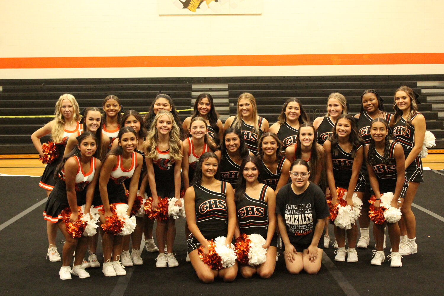 The 2024-25 Gonzales High School Cheerleaders. The Gonzales Cheer team finished 20th overall in the UIL State finals in Fort Worth.