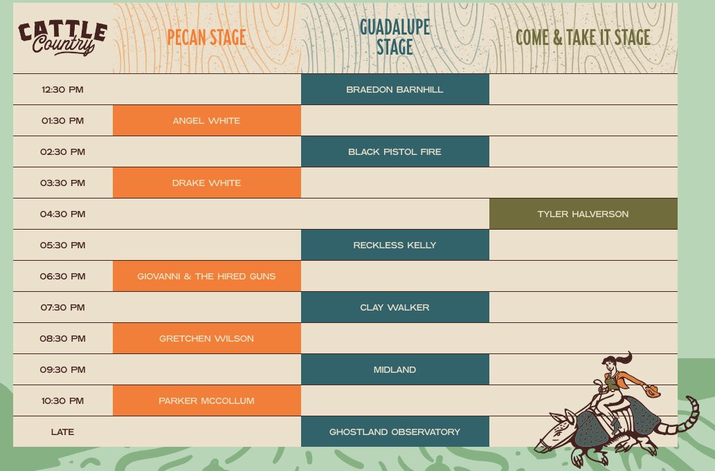 Saturday lineup
