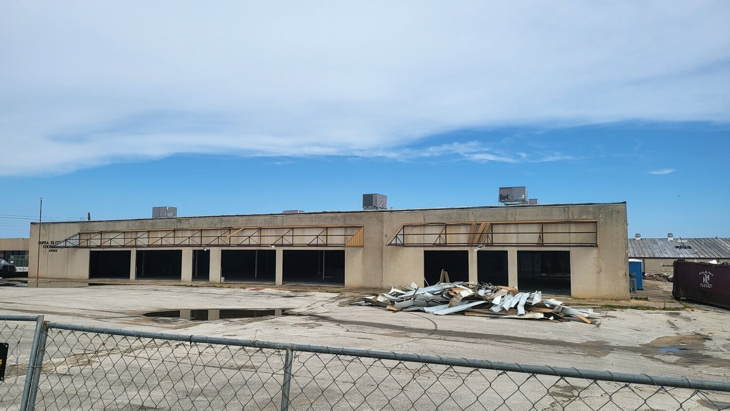 Demolition work on the Gonzales County Annex building nearly is completed, leaving a shell of the former building standing before the structure can be renovated. Final completion of the renovation is expected to be completed before fall 2026 and county offices then will vacate the Gonzales County Courthouse so it can be renovated as well.