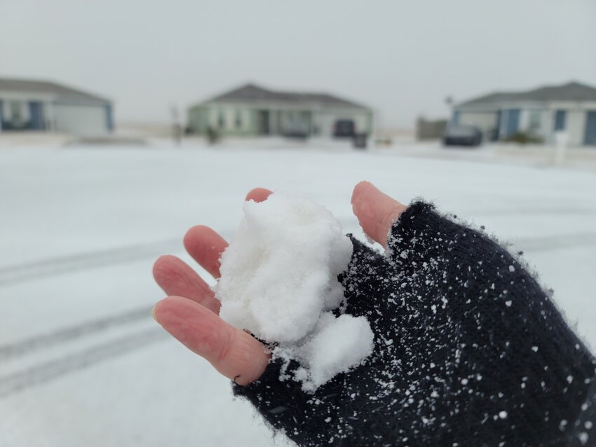 Snow. Actual snow I could hold in my hand and form into a snowball while standing in my front yard.