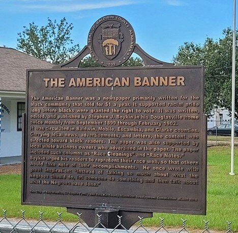 Historic Marker erected in 2018 at the Douglasville Museum in Bay Minette. Photo provided.