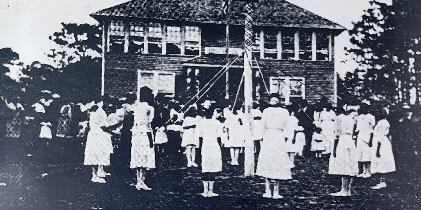 Athletic games and the maypole dance  a part of the May Day at Baldwin County Training School