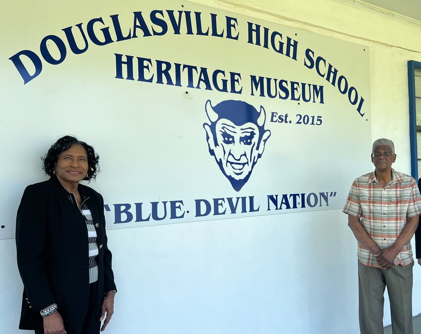 Ethel Higgins and Rev. D. L. Boykin help manage the Douglasville Heritage Museum in Bay Minette.
