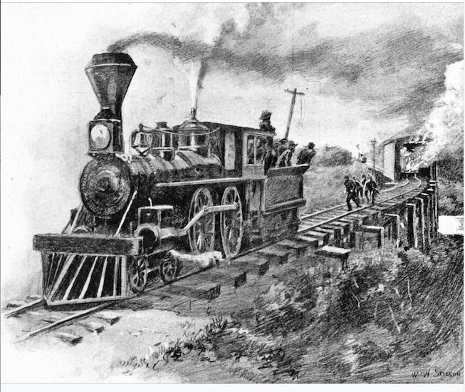 The General rode the rails on its own power to Foley.