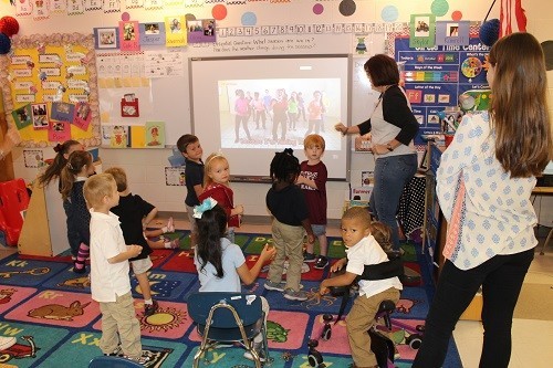 This integrated pre-K classroom at Robertsdale Elementary School includes regular education students and students with physical challenges.