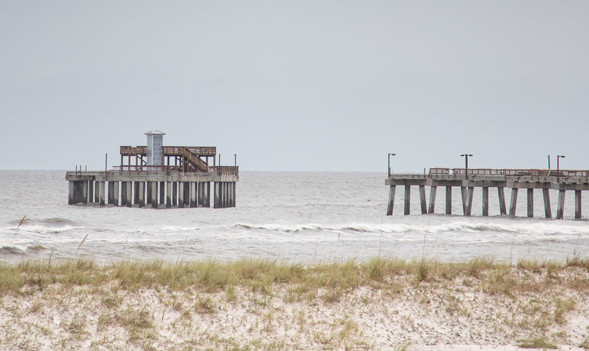 A section of the newly renovated Gulf State Park Pier is gone after a battering by Hurricane Sally.